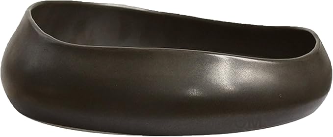 Decorative Bowl Handmade Reactive Glaze Stonewre Fruit Bowl for Kitchen Counter Ceramic Bowl Dining Room Table Centerpiecekey for Entryway Table|Dishwasher & Microwave Safe 8"(Black)