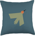 Cute Scandinavian Animals Designs Minimalistic Scandinavian Bird Lover Throw Pillow, 18x18, Multicolor