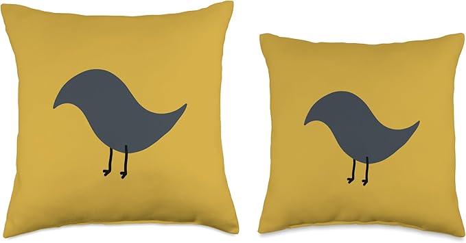 Cute Scandinavian Animals Designs Chic Scandinavian Birds Minimalistic Animal Danish Throw Pillow, 18x18, Multicolor