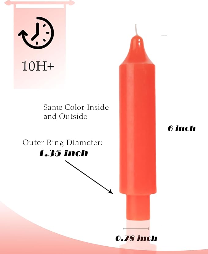 Colored Taper Candles 6 inch Short Candle Sticks Unscented Dinner Candle Dripless for Home Decor,Set of 4，Gradient Orange