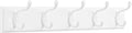 SONGMICS Wall-Mounted Coat Rack, Hook Rack, 5 Dual Metal Hooks, for Coats, Bags, Keys, in The Entryway, Bedroom, Living Room, White ULHR235W01