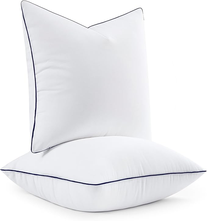 MIULEE 18x18 Pillow Inserts, Fluffy Down Alternative Filling Pack of 2 Ultra Soft Throw Pillows for Sofa Couch Bed