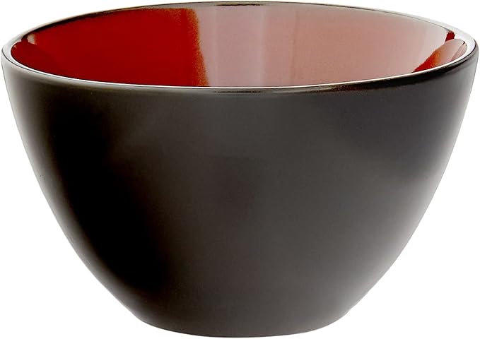 Gibson Elite Soho Lounge Round Reactive Glaze Stoneware Dinnerware Set, Service for Four (16pcs), Red