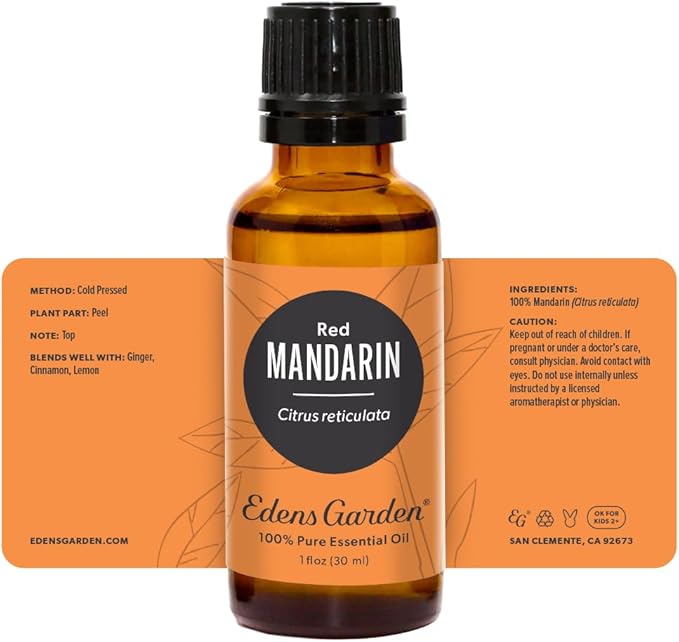 Edens Garden Mandarin- Red Essential Oil- 100% Pure Premium Grade, Undiluted, Natural, Therapeutic, Aromatherapy, The Best for Diffuser, Skin, Candle, Humidifiers 30 ml (1 fl oz)