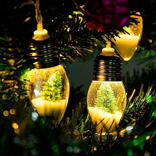 13FT Christmas Tree Snow Globe String Lights, 20 LED Clear Bulbs Christmas Tree String Lights for Bedroom, Wedding, Table Decoration, Outdoor Garden Party, Home Party Decorate(2 pcs)