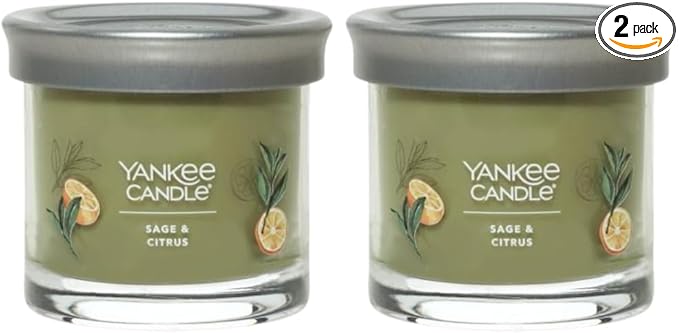 Yankee Candle Small Tumbler Scented Single Wick Jar Candle, Sage & Citrus, Over 20 Hours of Burn Time, 4.3 Ounce (Pack of 2)