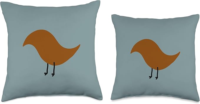 Cute Scandinavian Animals Designs Chic Scandinavian Birds Minimalistic Animal Danish Throw Pillow, 16x16, Multicolor