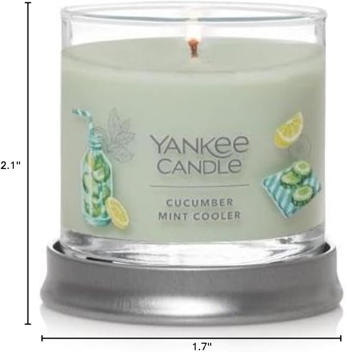 Yankee Candle Small Tumbler Scented Single Wick Jar Candle, Cucumber Mint Cooler, Over 20 Hours of Burn Time, 4.3 Ounce (Pack of 2)
