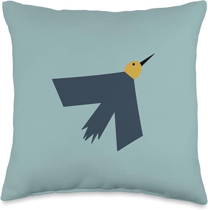 Cute Scandinavian Animals Designs Minimalistic Scandinavian Bird Lover Throw Pillow, 16x16, Multicolor