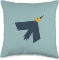 Cute Scandinavian Animals Designs Minimalistic Scandinavian Bird Lover Throw Pillow, 16x16, Multicolor