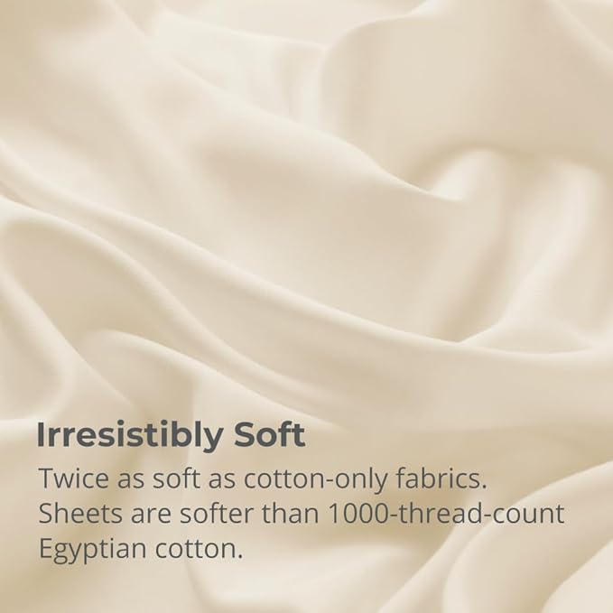 Cariloha Aloha Soft 4-Piece Sheet Set | Natural | King | Made from 100% Viscose derived from Bamboo | Introductory Sheet Line