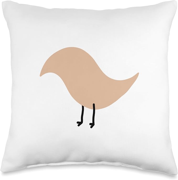 Cute Scandinavian Animals Designs Chic Scandinavian Birds Minimalistic Animal Throw Pillow, 16x16, Multicolor