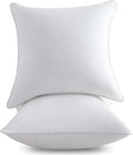 24 x 24 Pillow Inserts - 24 Inch Decorative Square Sofa Throw Pillow with 100% Cotton Cover - White Pack of 2