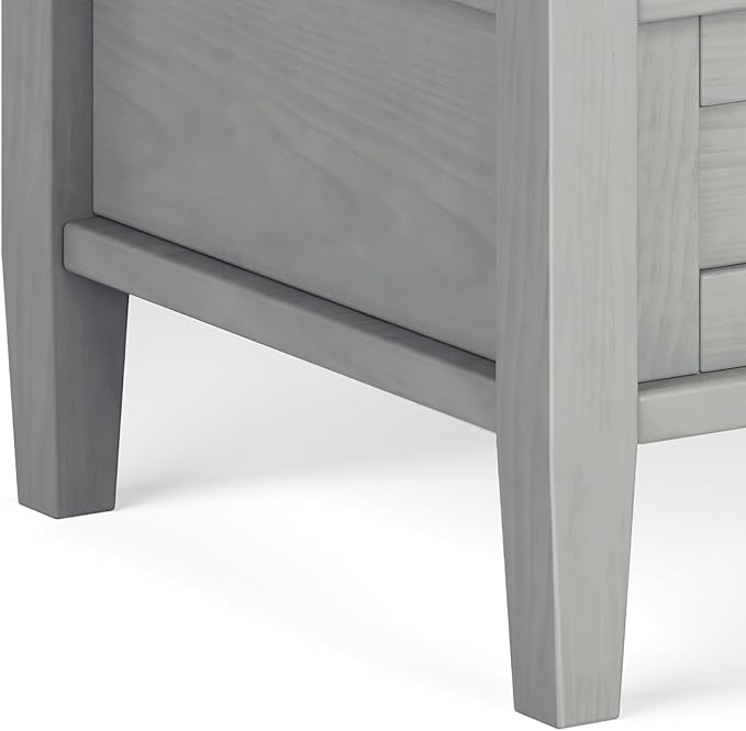SIMPLIHOME Warm Shaker SOLID WOOD 20 Inch Wide Rectangle Transitional End Side Table in Fog Grey, For the Living Room and Bedroom