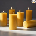 6 Packs Natural Beeswax Candles, 100% Pure Beeswax Pillar Candles for Emergency Prayer Home Decor, Bees Wax Candle for Relax, Smokeless & Dripless [2x4 inch]