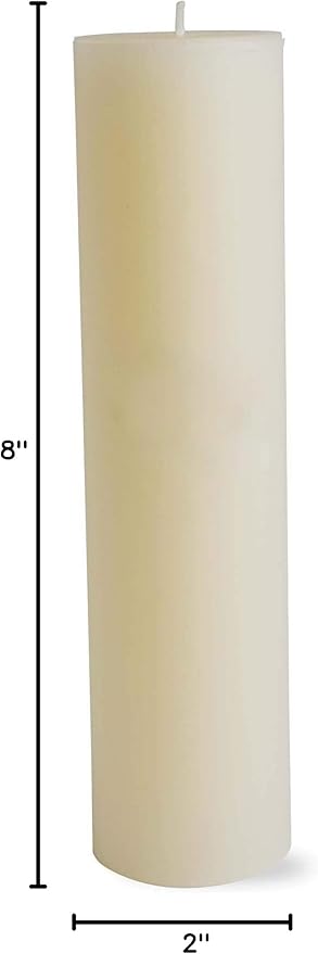 tag Chapel 2X8 Ivory Pillar Paraffin Wax Candle Unscented Drip-Free Long Burning 52 Hours for Home Decor Wedding Parties 2x8 Ivory