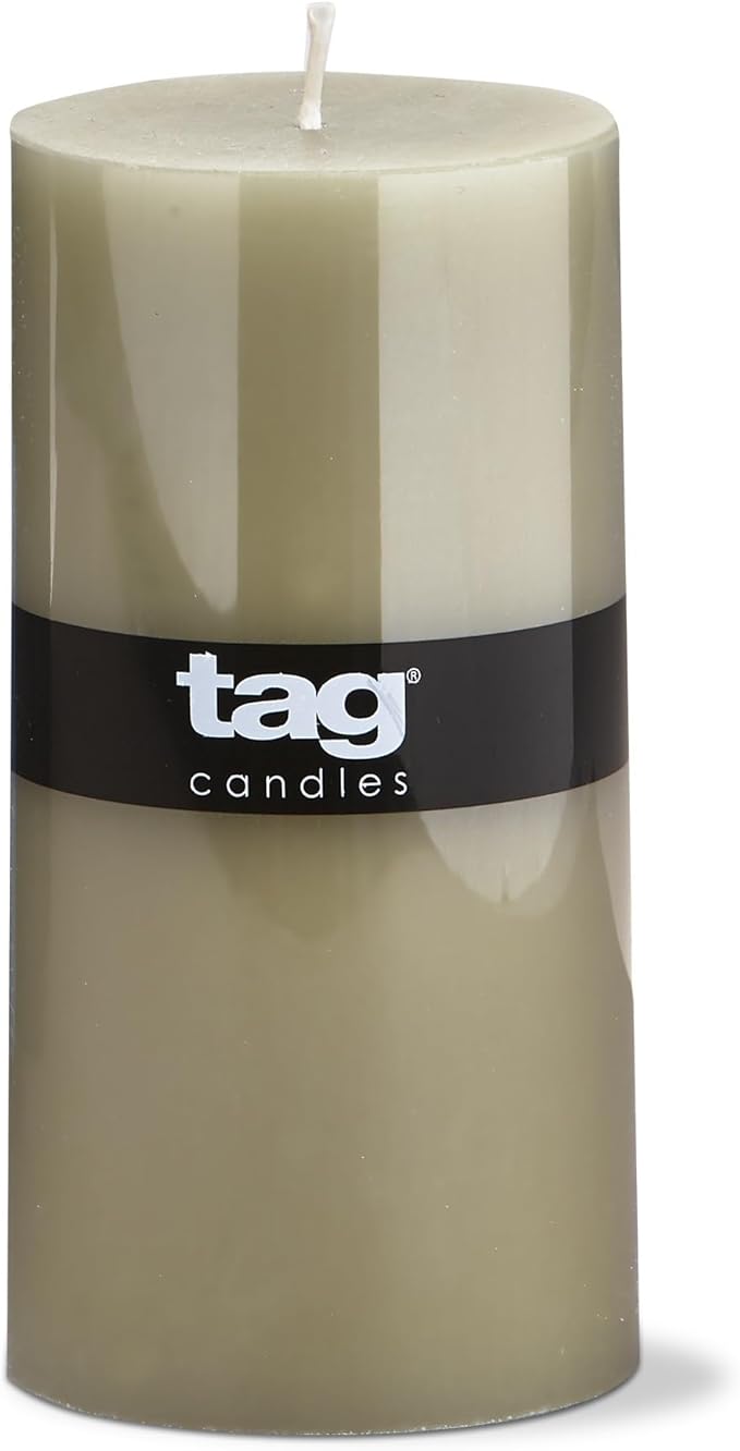 tag Color Studio 3X6 Pillar Candle Sage Green Smokeless Paraffin Wax Burn Time 85 Hours 3x6 Sage Green