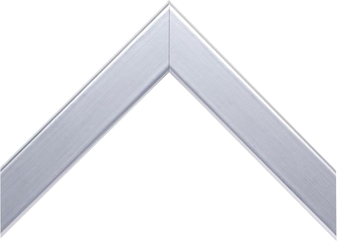 Frame My Mirror Silver Bathroom Mirror for Wall, 32" x 32" Brushed Chrome Bathroom Vanity Mirror, Made in USA, Hangs Horizontally or Vertically, Ellis Design