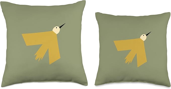 Cute Scandinavian Animals Designs Minimalistic Scandinavian Bird Lover Throw Pillow, 18x18, Multicolor