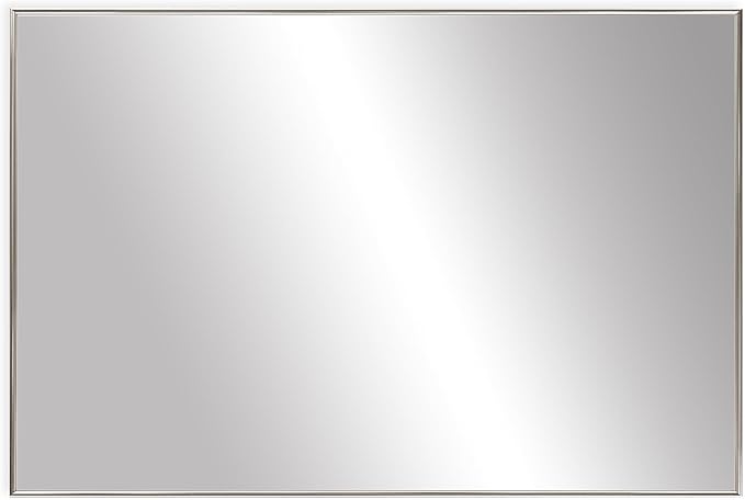 Frame My Mirror Silver Metal Framed Mirror, 26" x 38" Mirror for Bathroom, Metal Frame, True Reflections Glass, Satin Nickel Finish, Stanton Design, Hangs Horizontally or Vertically, Made in USA