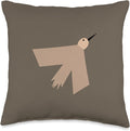 Cute Scandinavian Animals Designs Minimalistic Scandinavian Bird Lover Throw Pillow, 16x16, Multicolor