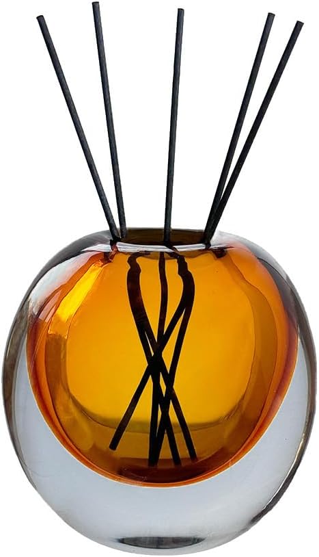 Amber Glass Vase, DIY Empty Reed Diffuser Bottle for Essential Oils, 200mL, Aromatherapy, Modern Home Decor, AV1533