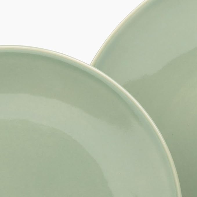 Larder & Vine Ceramic Stoneware Dinnerware 16-Piece Set, 4 Place Settings (Sage)