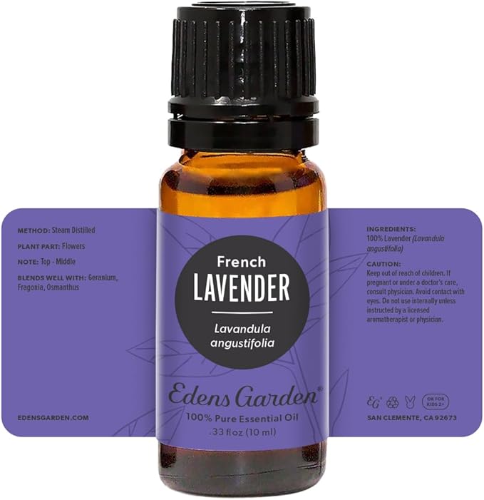 Edens Garden Lavender- French Essential Oil- 100% Pure Premium Grade, Undiluted, Natural, Therapeutic, Aromatherapy, The Best for Diffuser, Face, Laundry, Kid Safe 10 ml (.33 fl oz)