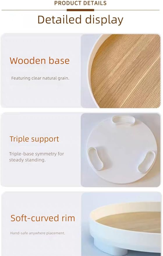 Round Decorative Tray for Coffee Table, Entryway Table, Bathroom Decor, Desk Organizer for Perfume, Candles, Keys, Jewelry Home Decor Trays (Round)