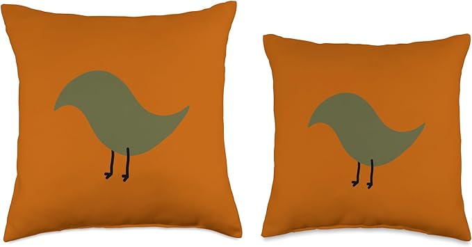 Cute Scandinavian Animals Designs Chic Scandinavian Birds Minimalistic Animal Danish Throw Pillow, 18x18, Multicolor