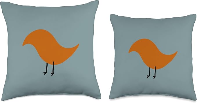 Cute Scandinavian Animals Designs Chic Scandinavian Birds Minimalistic Animal Danish Throw Pillow, 18x18, Multicolor