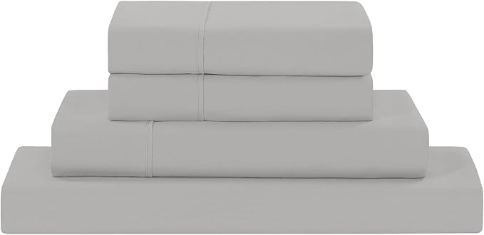 Modern Threads Soft Microfiber Solid Sheets - Luxurious Microfiber Bed Sheets - Includes Flat Sheet, Fitted Sheet with Deep Pockets, & Pillowcases Vapor Blue Queen