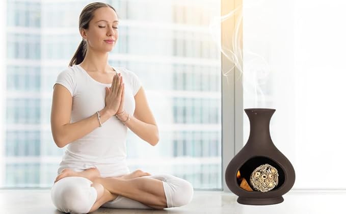 Multi-Functional Palo Santo Burner, Palo Santo Holder， Stick and Sage Smudging Bowl, Modern Incense Burner with Chimney, Ash Catcher, Suitable for Spiritual Rituals, Yoga, Meditation