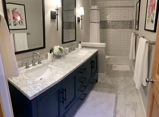 Frame My Mirror Black Bathroom Mirror for Wall, 26" x 38" Black Bathroom Vanity Mirror, Made in USA, Hangs Horizontally or Vertically, Ellis Design