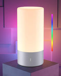 Table Lamp, [Advanced] Bedside Touch Control Lamp for Bedroom 3 Level Dimmable Warm White Lights with 256 RGB Color Mode Modern Deisgn Smart Nightstand Desktop LED Lamps Portable for Read