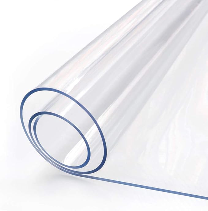 42 X 69 Inch Clear Plastic Dining Table Protector Tablecloth Desk Pad Mat Waterproof PVC Vinyl Rectangular Wooden Furniture Coffee Glass End Entryway Sofa Side Cabinet Top Protection Countertop Cover