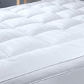 Extra Thick Pillow Top Mattress Topper Queen Size, 3 Inch Cooling Fluffy Cotton Hotel Mattress Bed Topper for Cloud Like Sleep & Back Pain Relief, Plush Soft Pad, Fits 6'-22' Mattresses