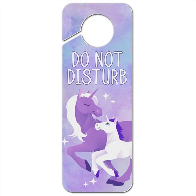 GRAPHICS & MORE Magical Mom Unicorn and Baby Plastic Door Knob Hanger Sign