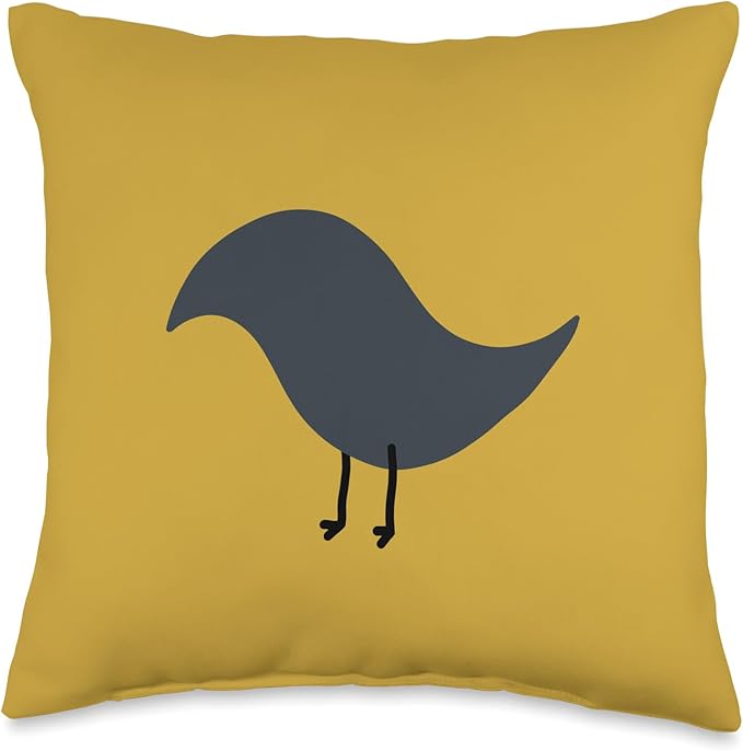 Cute Scandinavian Animals Designs Chic Scandinavian Birds Minimalistic Animal Danish Throw Pillow, 16x16, Multicolor