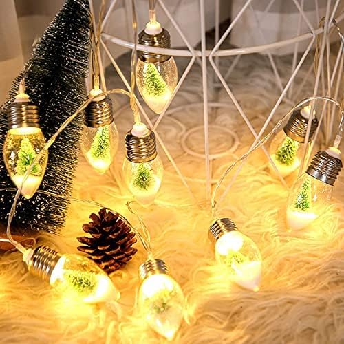 13FT Christmas Tree Snow Globe String Lights, 20 LED Clear Bulbs Christmas Tree String Lights for Bedroom, Wedding, Table Decoration, Outdoor Garden Party, Home Party Decorate(2 pcs)