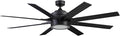 Honeywell Ceiling Fans Xerxes Modern 62 Inch Ceiling Fan with Light, Remote Control Fan, LED Indoor Fan with 8 Blades, Matte Black and Ash Blade Finish Options, Matte Black (51473-01)