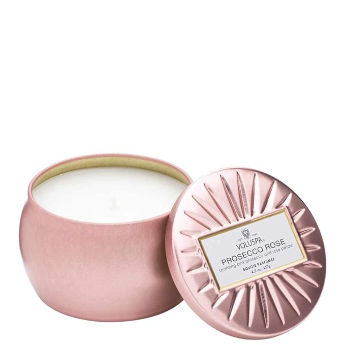 Voluspa Prosecco Rose Petite Tin Candle, 4 Ounces