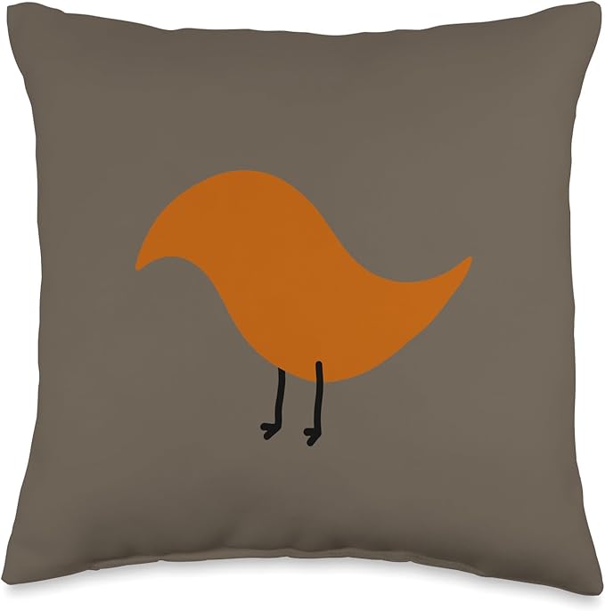Cute Scandinavian Animals Designs Chic Scandinavian Birds Minimalistic Animal Danish Throw Pillow, 16x16, Multicolor