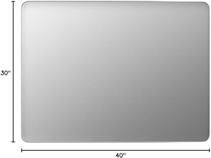LOAAO 40X30 Inch Brushed Nickel Bathroom Mirror, Rounded Rectangle Silver Metal Frame Mirror, Brushed Nickel, Anti-Rust, Shatter Proof, Hangs Horizontally or Vertically