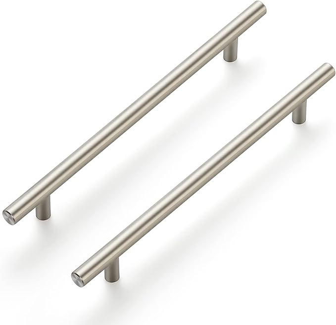 Ravinte 10 Pack 10 Inch Cabinet Handles Brushed Nickel Stainless Steel Cabinet Handles Kitchen Cupboard Pulls 7-1/2" Hole Center