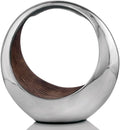 Modern Day Accents 3501 Large Anillo 2-Tone Decorative, Aluminum, Tabletop, Accents, House Decor, Bowl, Modern, Engagement Wedding Trays, Ring Display Stand, Key Holder 16"L x 8"W x 16"H, Brown Silver