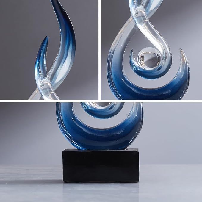 Modern Abstract Art Table Decoration,Resin Gold Statue Modern White Ornaments for Living Room Great Gift Idea Home Decor 5 * 2.5 * 10.5 inch,Collectibles