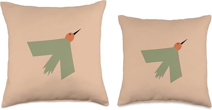 Cute Scandinavian Animals Designs Minimalistic Scandinavian Bird Lover Throw Pillow, 16x16, Multicolor