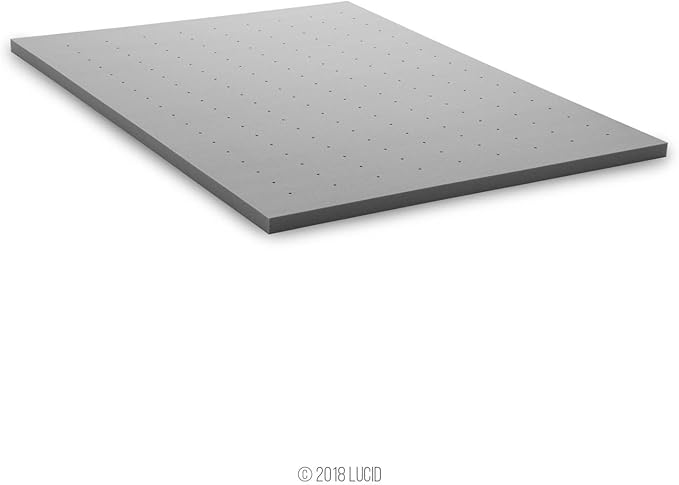Lucid 2 Inch Ventilated Bamboo Charcoal Memory Foam Mattress Topper, CertiPUR-US Certified, Moisture and Odor Control-Twin