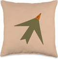 Cute Scandinavian Animals Designs Chic Scandinavian Bird Minimalism Throw Pillow, 16x16, Multicolor